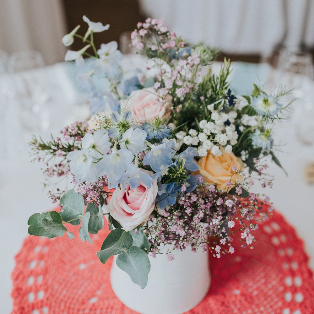 A Cotswold rustic wedding with mismatched bridesmaid dresses
