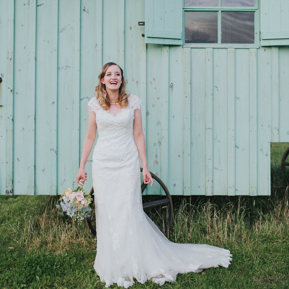 A Cotswold rustic wedding with mismatched bridesmaid dresses