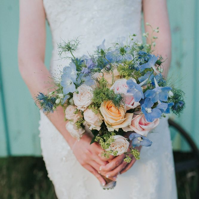 A Cotswold rustic wedding with mismatched bridesmaid dresses