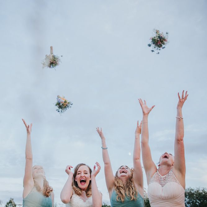 A Cotswold rustic wedding with mismatched bridesmaid dresses