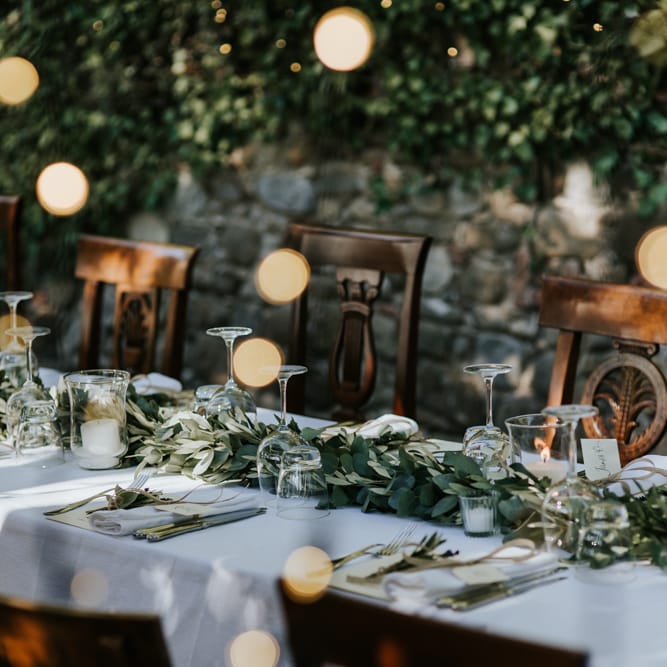 Fairy Light Canopy Wedding In Tuscany Italy Styled By Italian Eye And Photographed By Damien Milan Photography With Bride In Hayley Paige