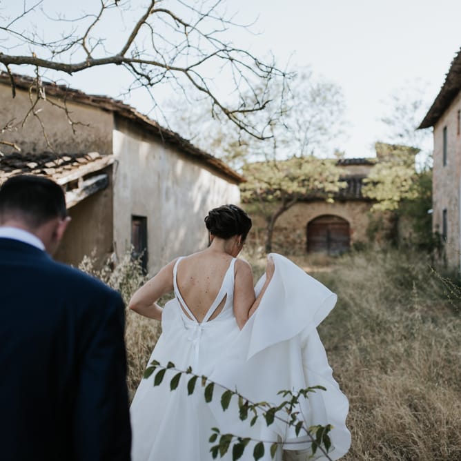 Fairy Light Canopy Wedding In Tuscany Italy Styled By Italian Eye And Photographed By Damien Milan Photography With Bride In Hayley Paige