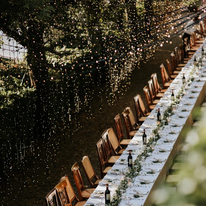 Fairy Light Canopy Wedding In Tuscany Italy Styled By Italian Eye And Photographed By Damien Milan Photography With Bride In Hayley Paige