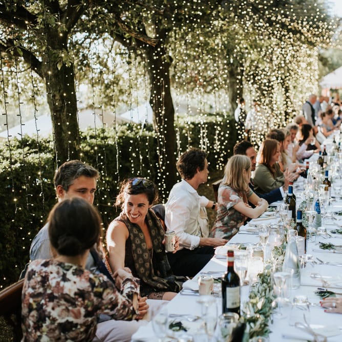 Fairy Light Canopy Wedding In Tuscany Italy Styled By Italian Eye And Photographed By Damien Milan Photography With Bride In Hayley Paige