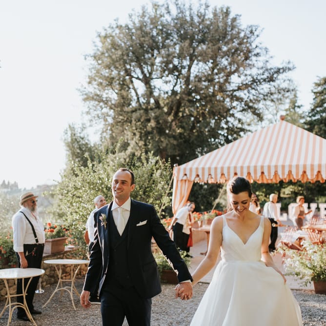Fairy Light Canopy Wedding In Tuscany Italy Styled By Italian Eye And Photographed By Damien Milan Photography With Bride In Hayley Paige