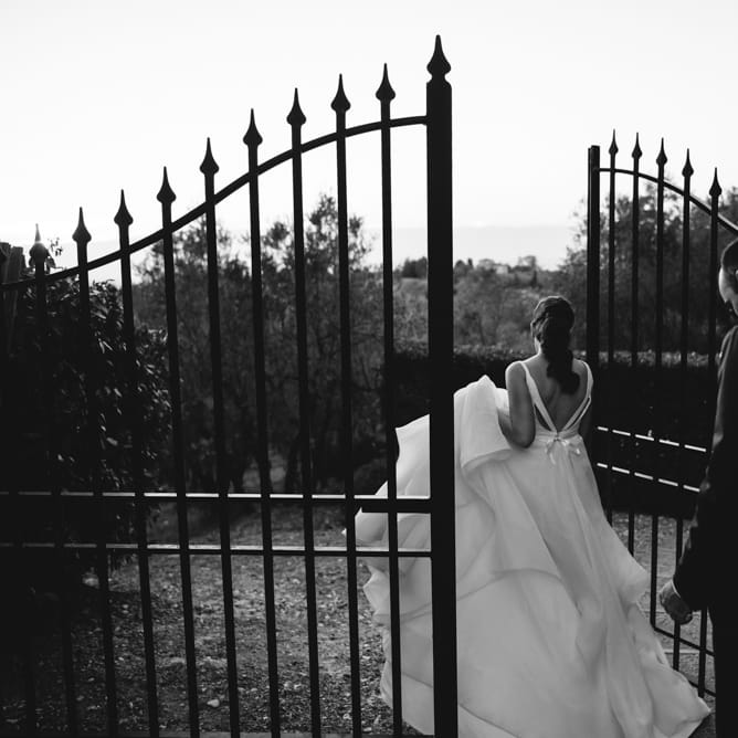 Fairy Light Canopy Wedding In Tuscany Italy Styled By Italian Eye And Photographed By Damien Milan Photography With Bride In Hayley Paige