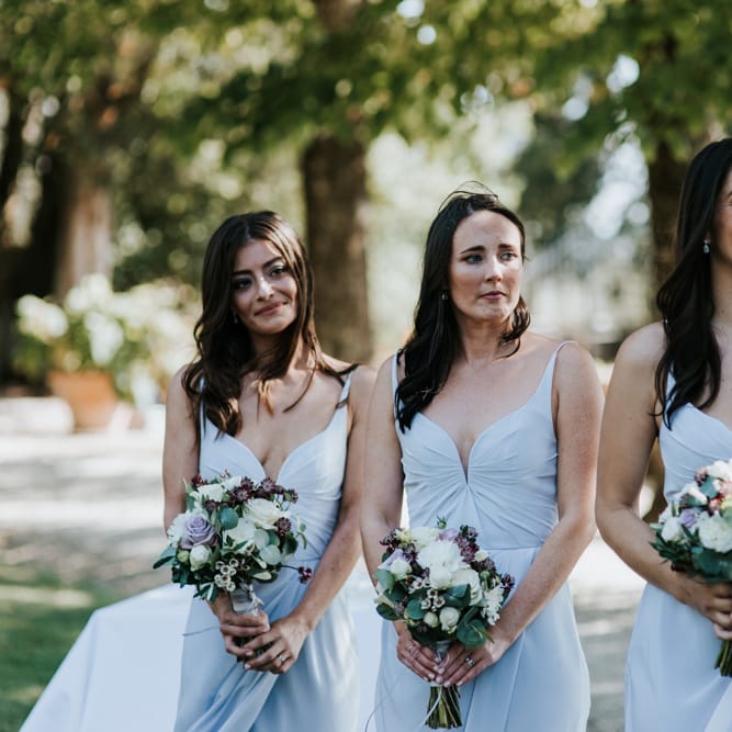 Bridesmaids In Baby Blue Dresses By Zimmerman