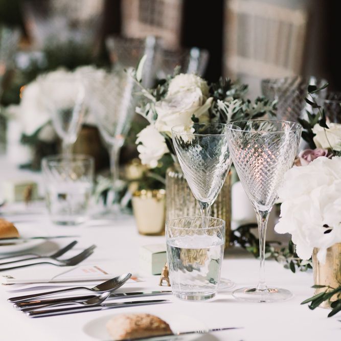 White & Green Flowers | Table Centrepieces