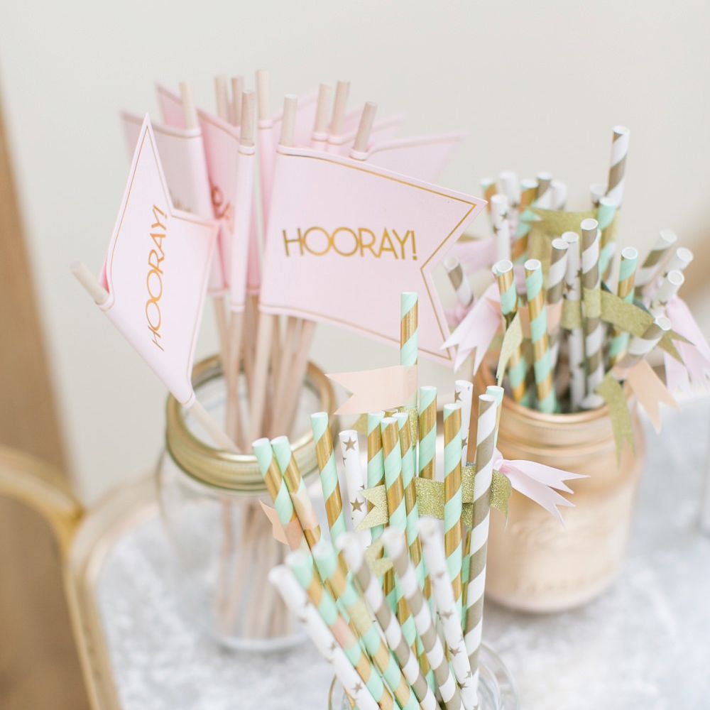 Stipe Straws in Mason Jars | Pastel Wedding at Gaynes Park | Anneli Marinovich Photography