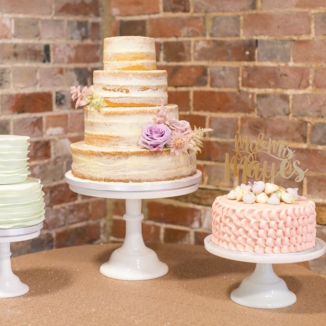 Cake Table | Semi Naked Wedding Cake | Pastel Wedding at Gaynes Park | Anneli Marinovich Photography