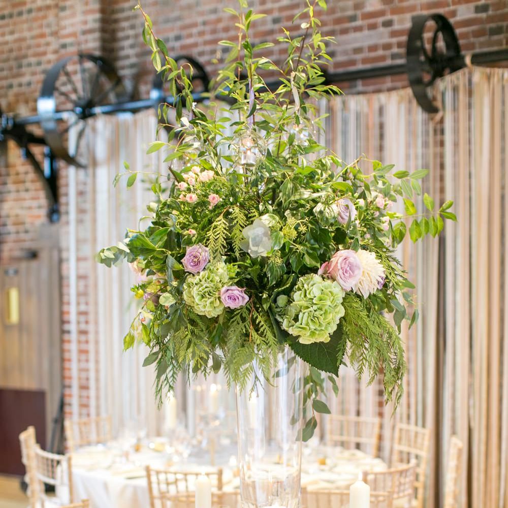 Tall Floral Centrepiece | Pastel Wedding at Gaynes Park | Anneli Marinovich Photography