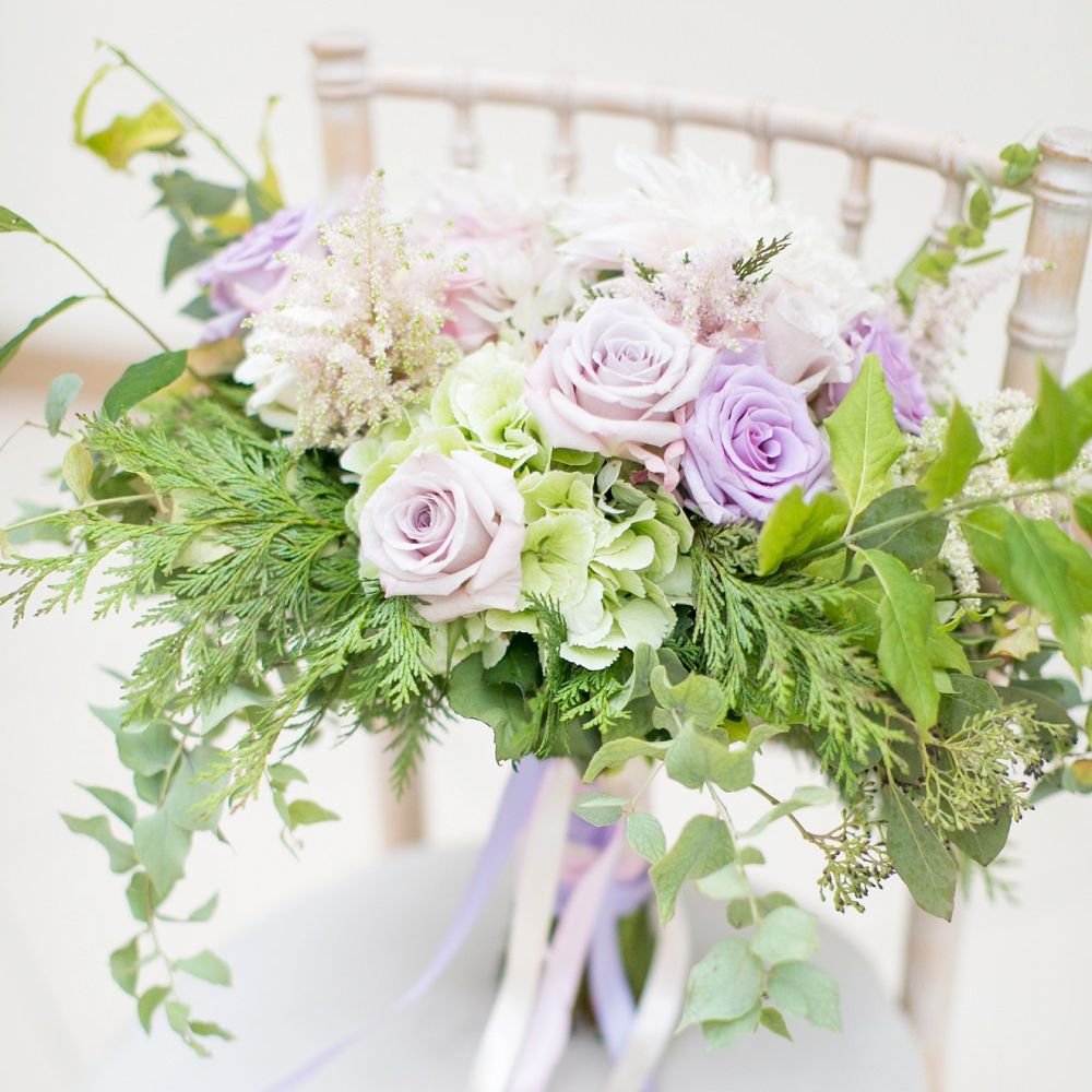 Lilac Rose & Foliage Bouquet | Pastel Wedding at Gaynes Park | Anneli Marinovich Photography
