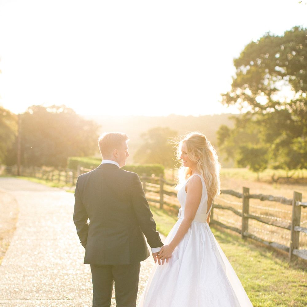 Sunset | Bride in Sassie Holdford Bryony Wedding Dress | Pastel Wedding at Gaynes Park | Anneli Marinovich Photography