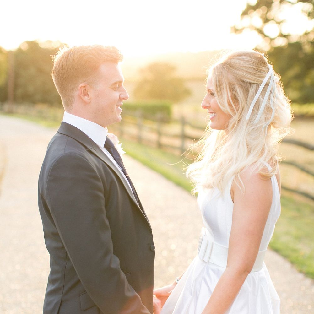 Sunset | Bride in Sassie Holdford Bryony Wedding Dress | Pastel Wedding at Gaynes Park | Anneli Marinovich Photography