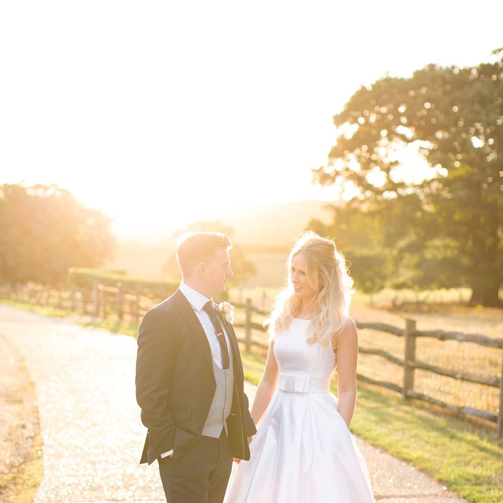 Sunset | Bride in Sassie Holdford Bryony Wedding Dress | Pastel Wedding at Gaynes Park | Anneli Marinovich Photography