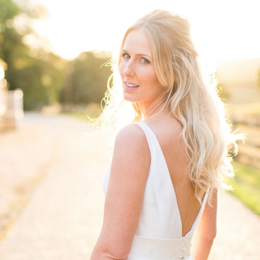 Sunset | Bride in Sassie Holdford Bryony Wedding Dress | Pastel Wedding at Gaynes Park | Anneli Marinovich Photography