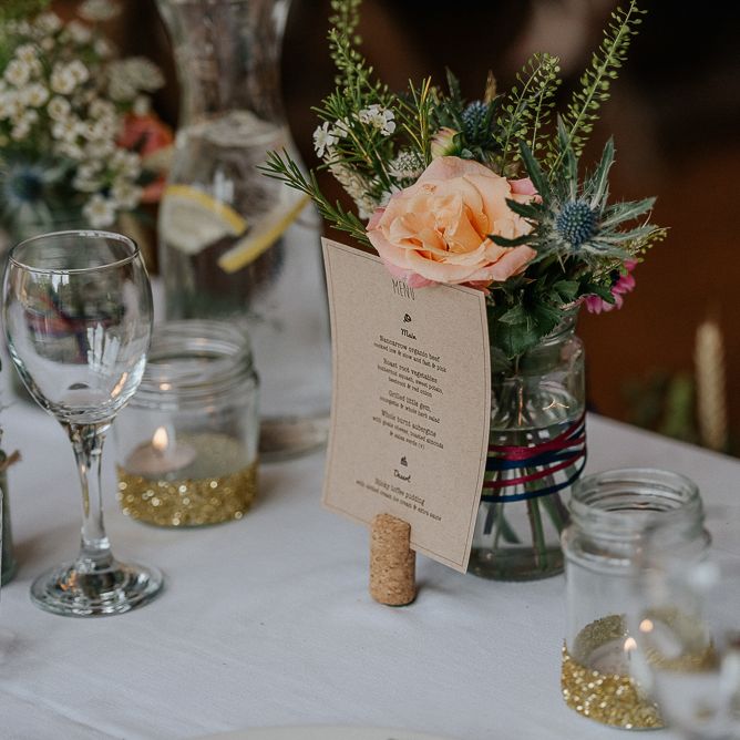 Jam Jar Flowers Wedding Reception