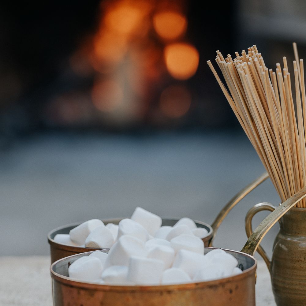 Toasting Marshmallows at Wedding