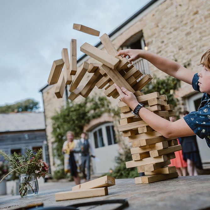 Giant Jenga Wedding Reception