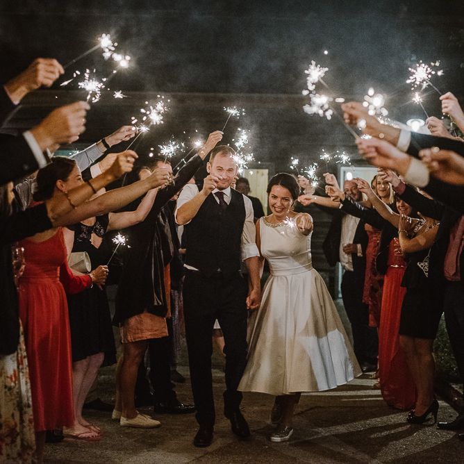 Sparkler Send Off | Bride & Groom Nancarrow Farm Wedding