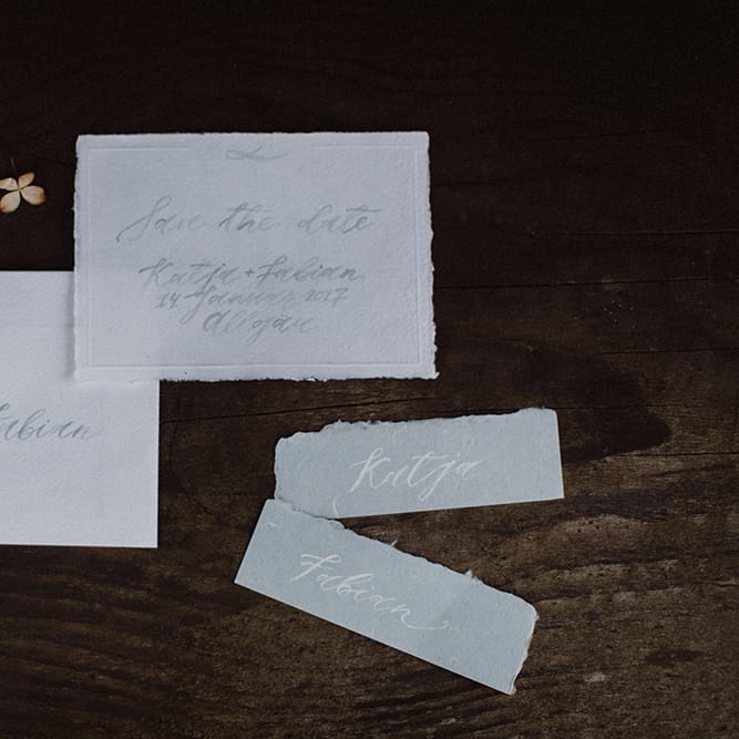 Grey Stationery For A Snowy Winter Wedding In Bavaria
