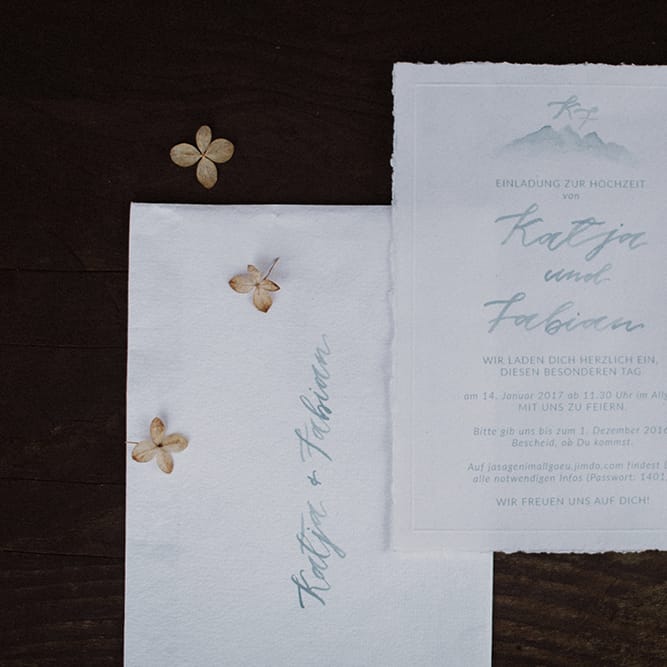 Grey Stationery For A Snowy Winter Wedding In Bavaria