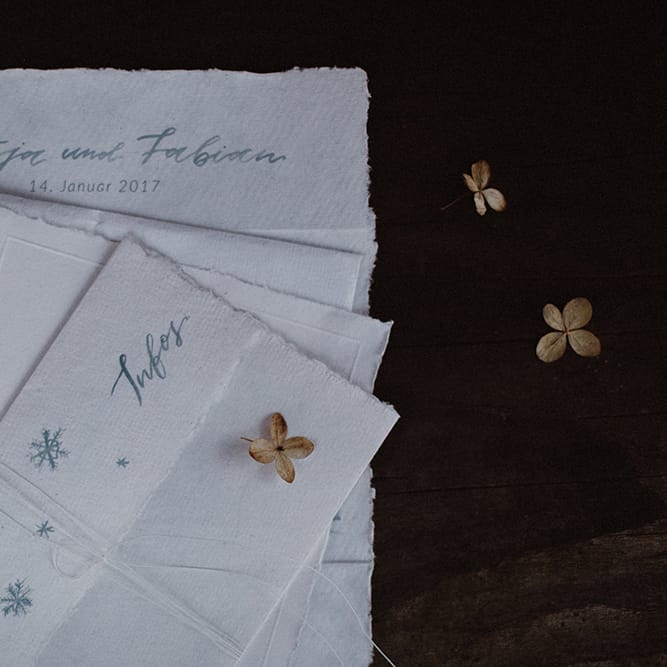 Grey Stationery For A Snowy Winter Wedding In Bavaria