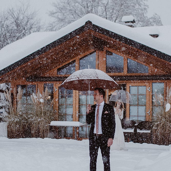 Snowy Winter Wedding In Bavaria With Bride In Truvelle