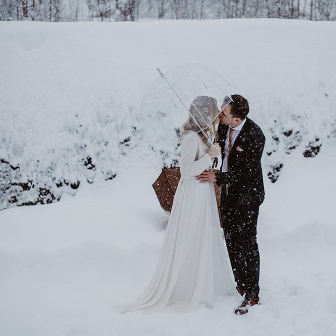 Snowy Winter Wedding In Bavaria With Bride In Truvelle