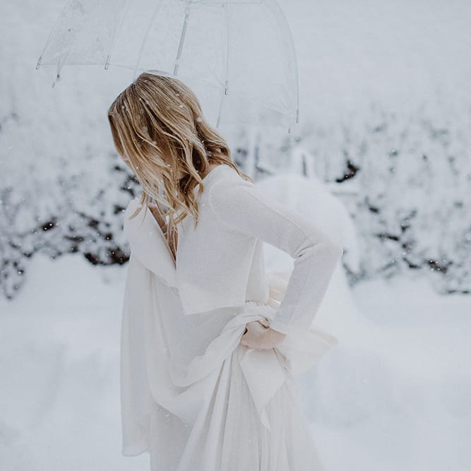 Snowy Winter Wedding In Bavaria With Bride In Truvelle