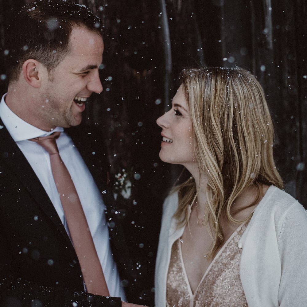 Snowy Winter Wedding In Bavaria With Bride In Truvelle