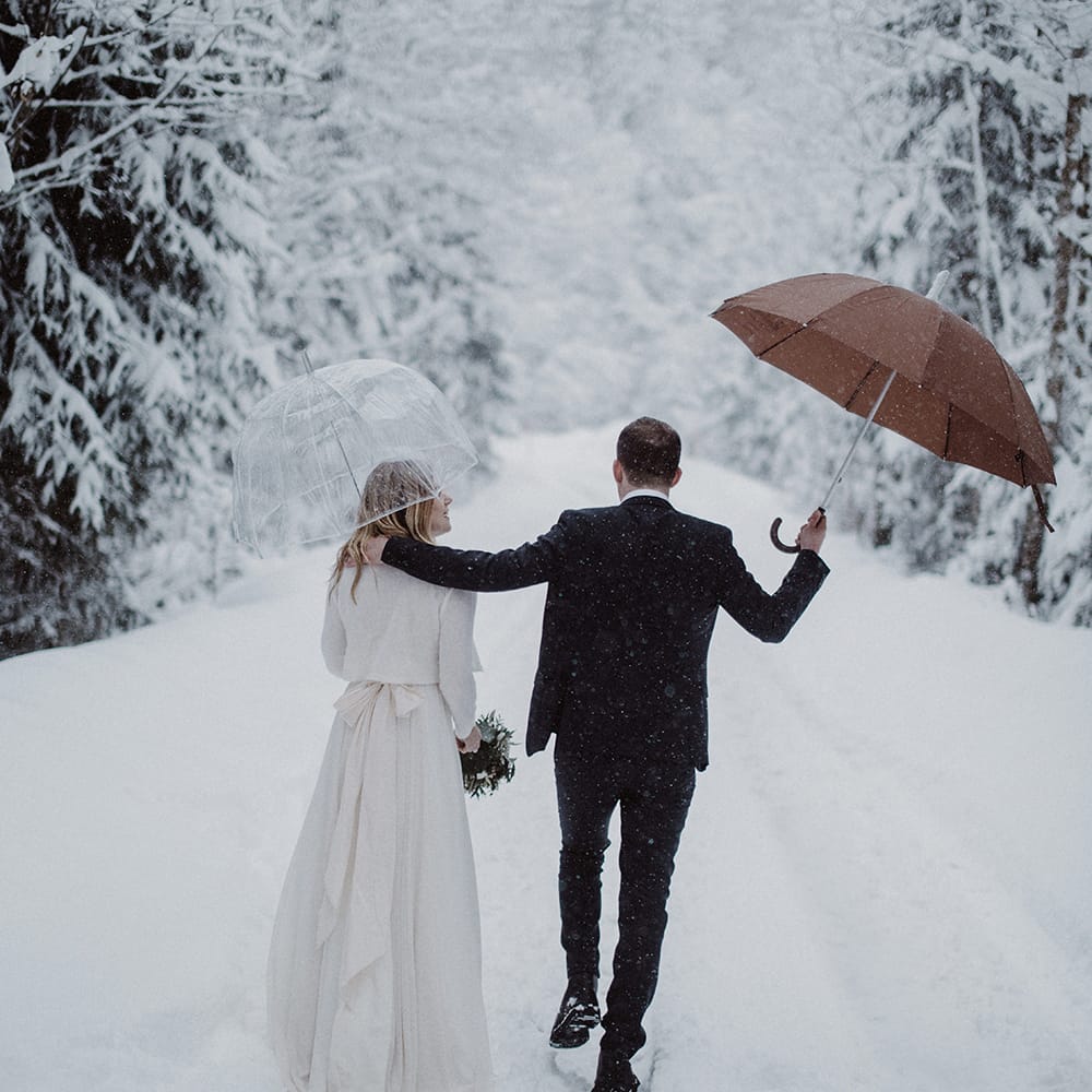 Snowy Winter Wedding In Bavaria With Bride In Truvelle
