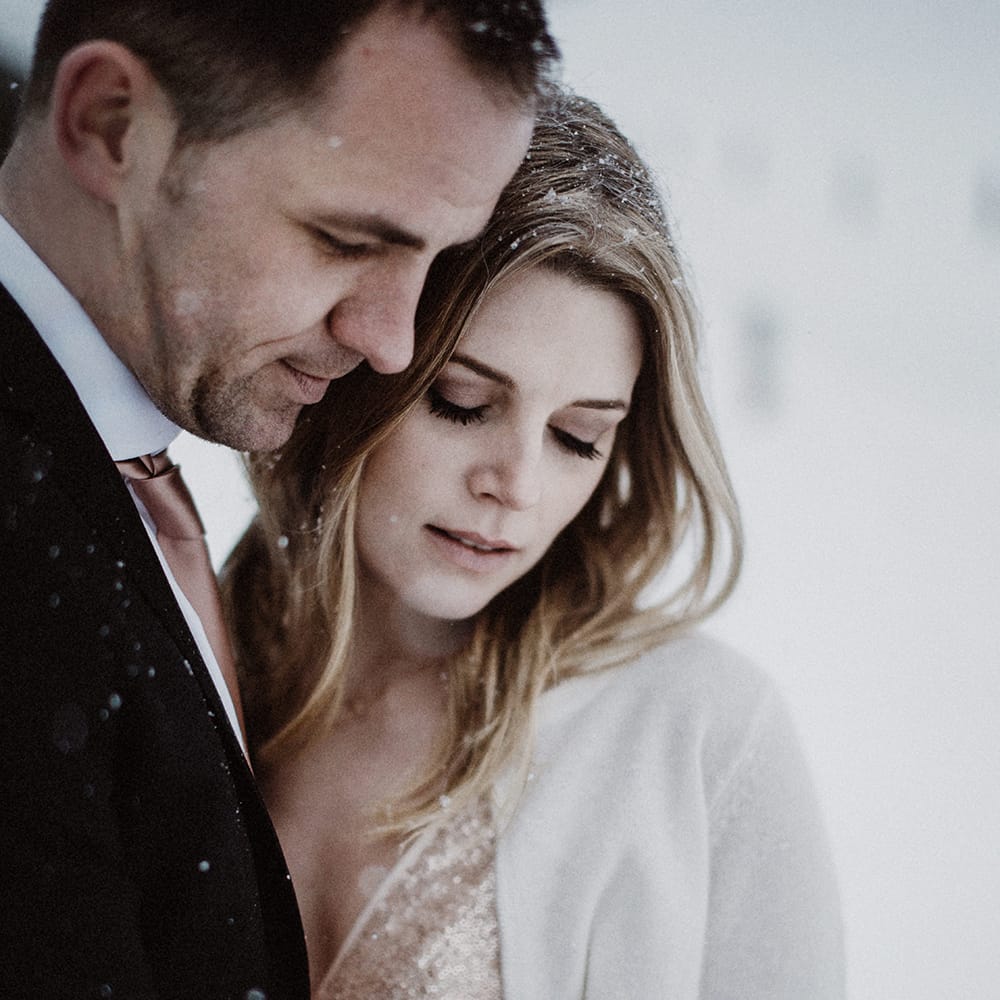 Snowy Winter Wedding In Bavaria With Bride In Truvelle