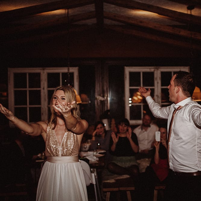 Bride In Sequinned Top Truvelle Dress