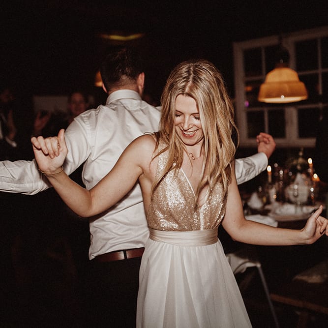 Bride In Sequinned Top Truvelle Dress
