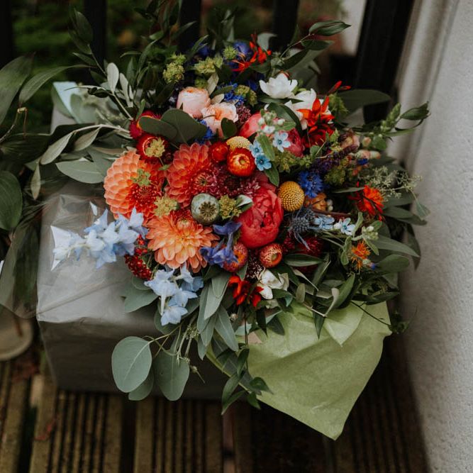 Wedding Bouquet | Colourful DIY Barn Wedding at The Manor Barn, Cambridge | Meghan Lorna Photography
