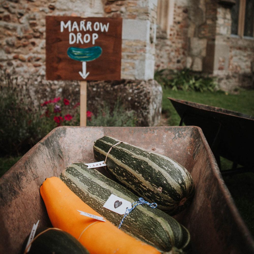 Prize Marrow Competition | Colourful DIY Barn Wedding at The Manor Barn, Cambridge | Meghan Lorna Photography