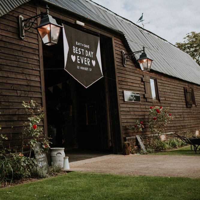 Wedding Banner | Colourful DIY Barn Wedding at The Manor Barn, Cambridge | Meghan Lorna Photography