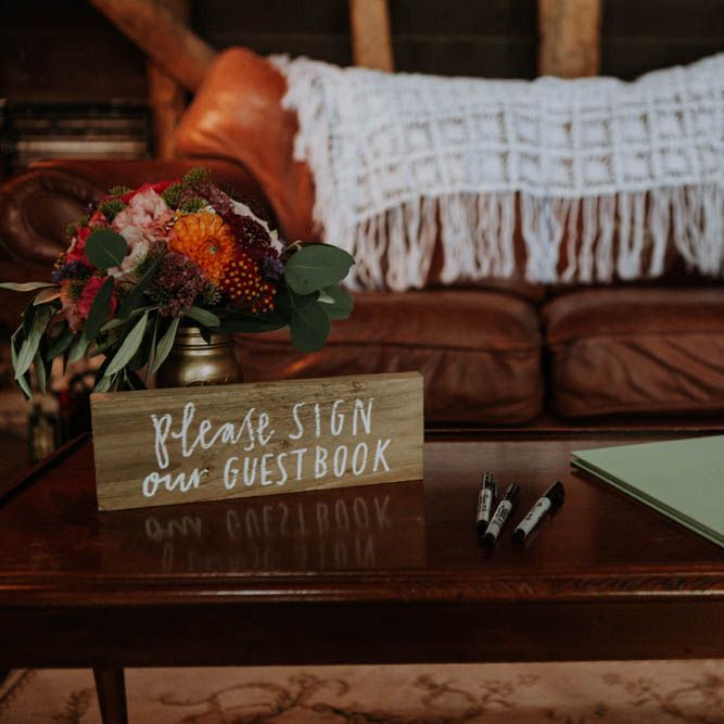 Guest Book | Colourful DIY Barn Wedding at The Manor Barn, Cambridge | Meghan Lorna Photography