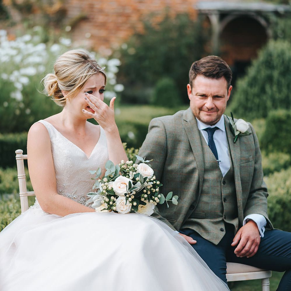 Bride in Phil Collins Bridal Gown for an Outdoor Wedding Ceremony