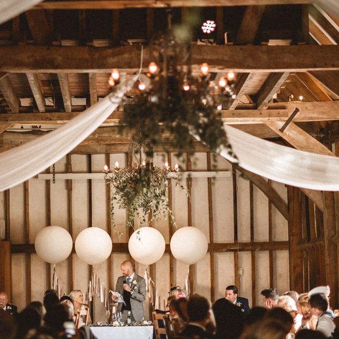 Top Table At Wedding With Giant Balloons