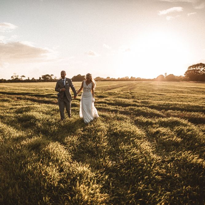 Golden Hour Wedding Couple Portraits