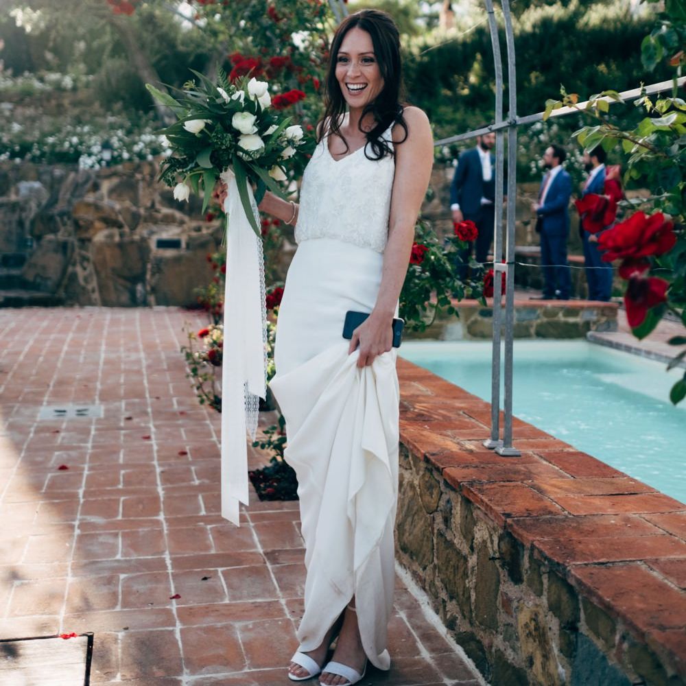 Bride in Sarah Seven Wedding Dress | Outdoor Intimate Wedding at Casa Cornacchi in Tuscany, Italy | Dale Weeks Photography