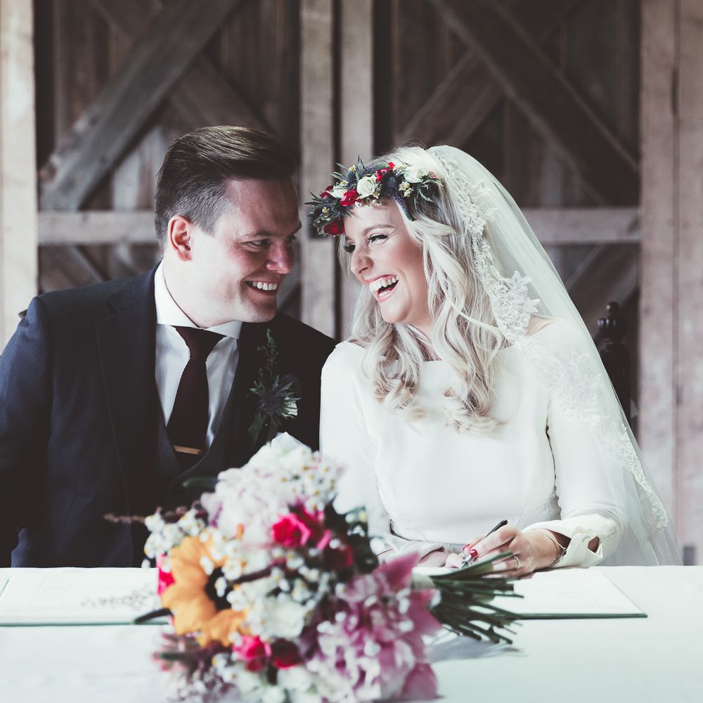 Rustic Barn Wedding Ceremony | Signing The Register