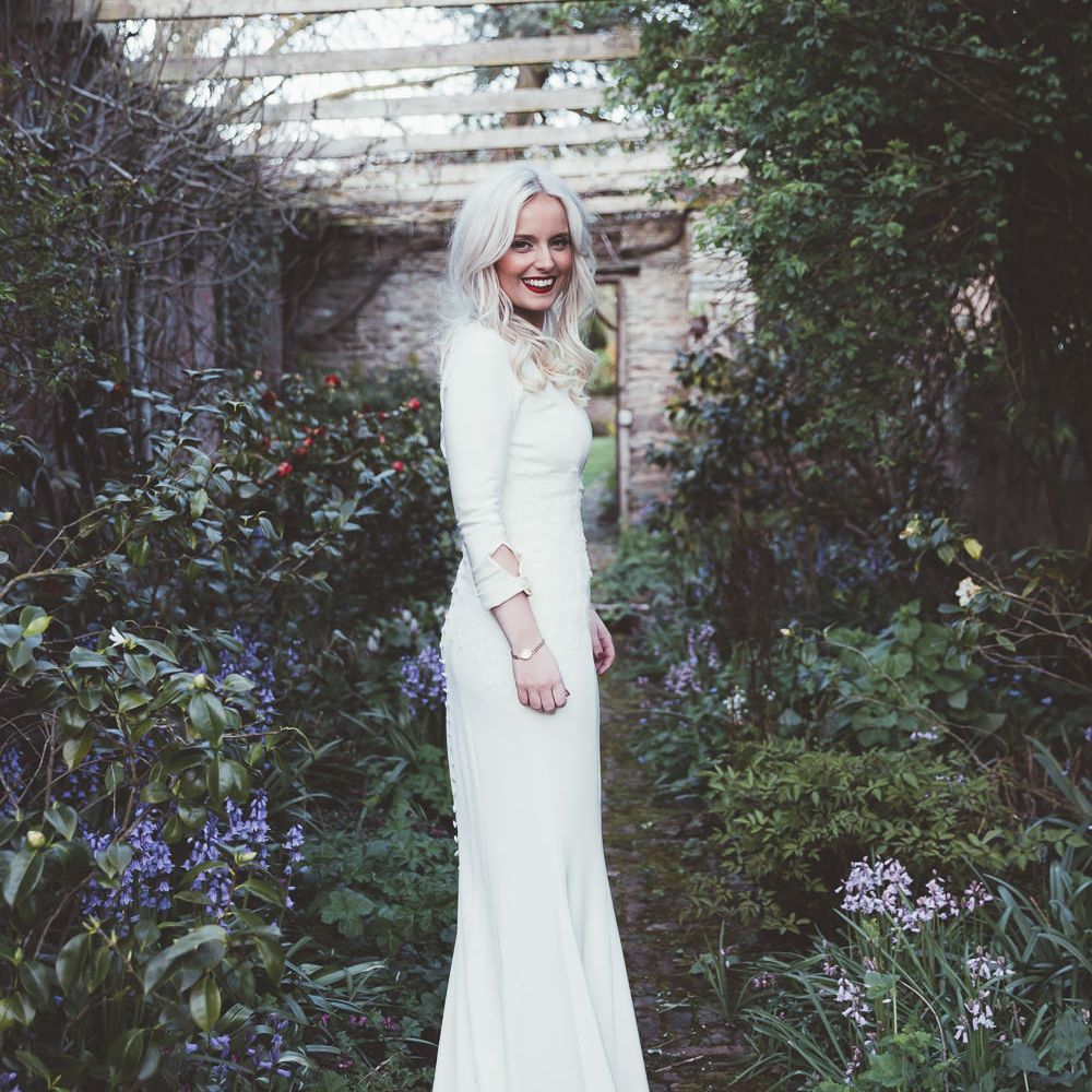 Bride in Elizabeth Stuart 'Clara' Bridal Gown