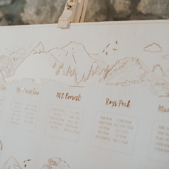 Laser Etched Wood Table Plan For Wedding