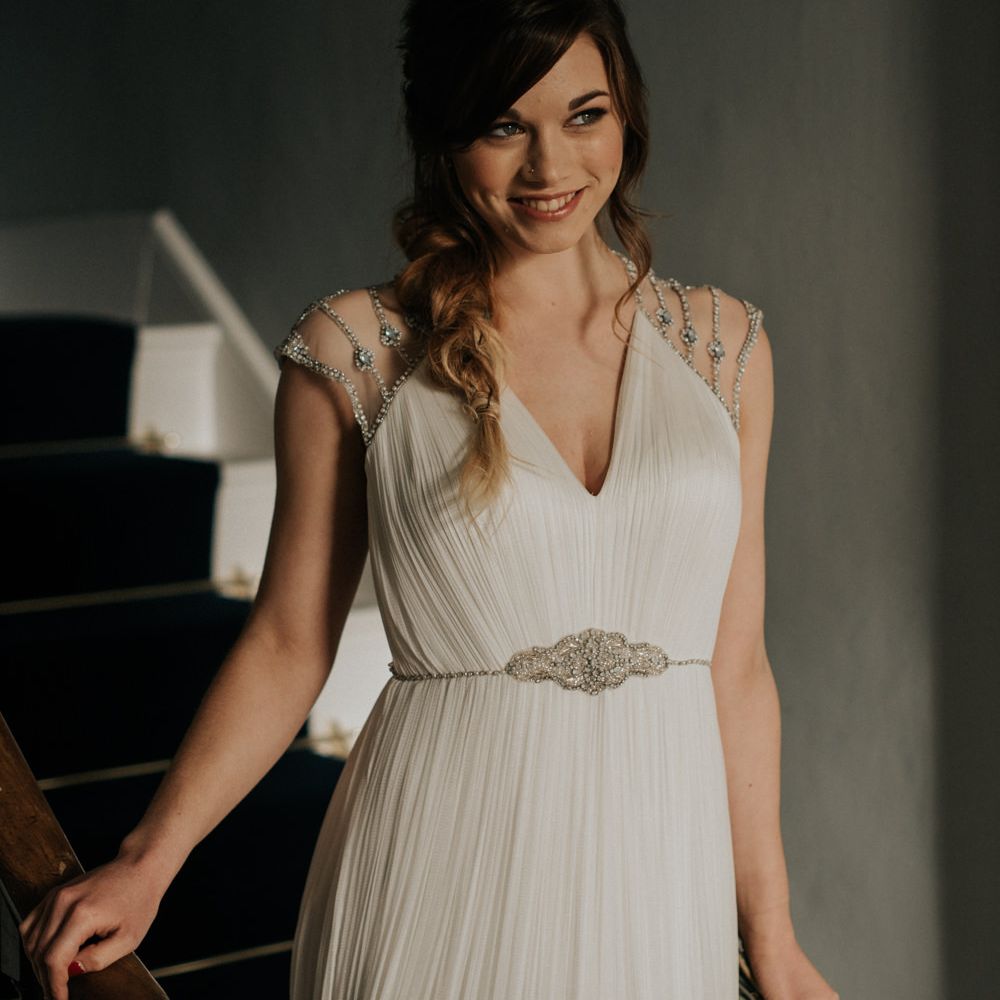 Tallulah by Catherine Deane in Oyster with an Opal Beaded Back