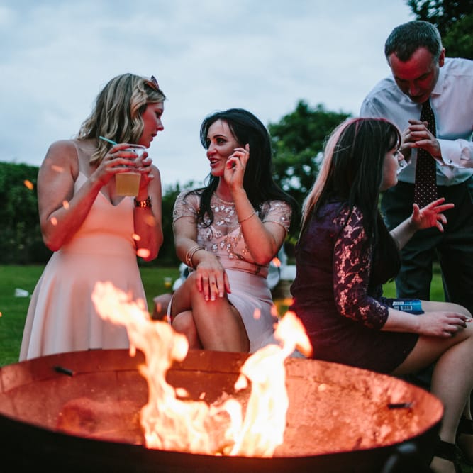 Fire Pit At Tipi Wedding