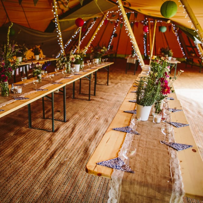 Outdoor Tipi Wedding With Rustic Decor