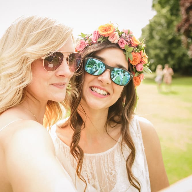 Bride With Brightly Coloured Floral Crown